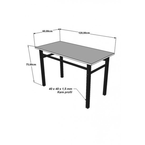 ERSAN OFİS 60x120 cm Kütüphane ve Yemek Masası