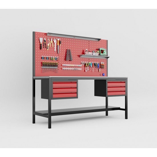  ERSAN OFİS 2 Metre 6 Çekmeceli Takım Tezgahı